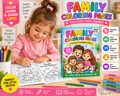 Family Coloring Pages For Kids - Yassinvo Prints