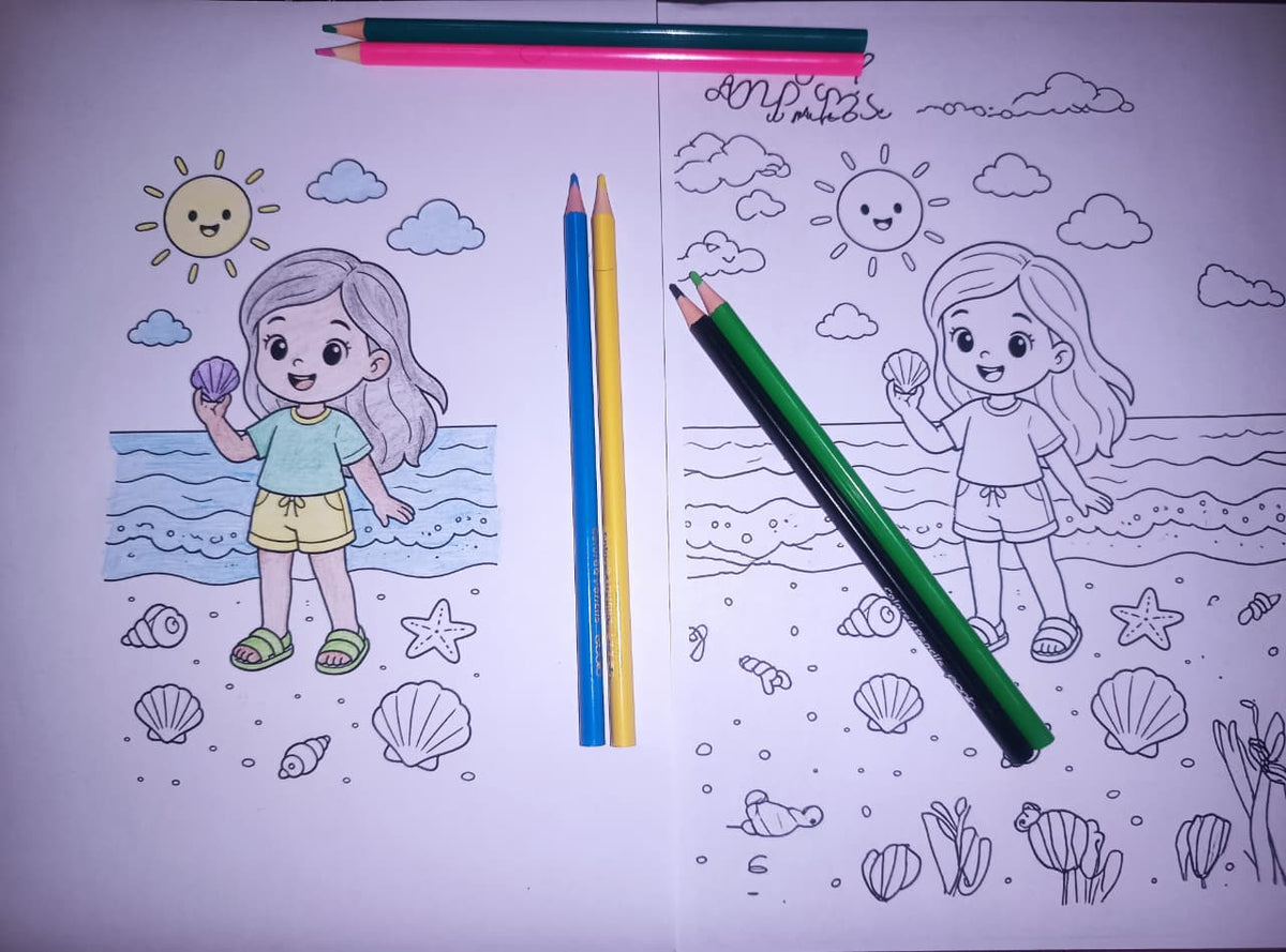 Summer Beach Coloring Pages - Yassinvo Prints