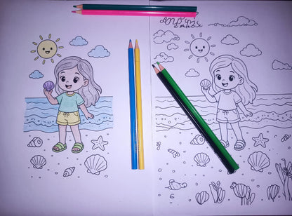 Summer Beach Coloring Pages - Yassinvo Prints