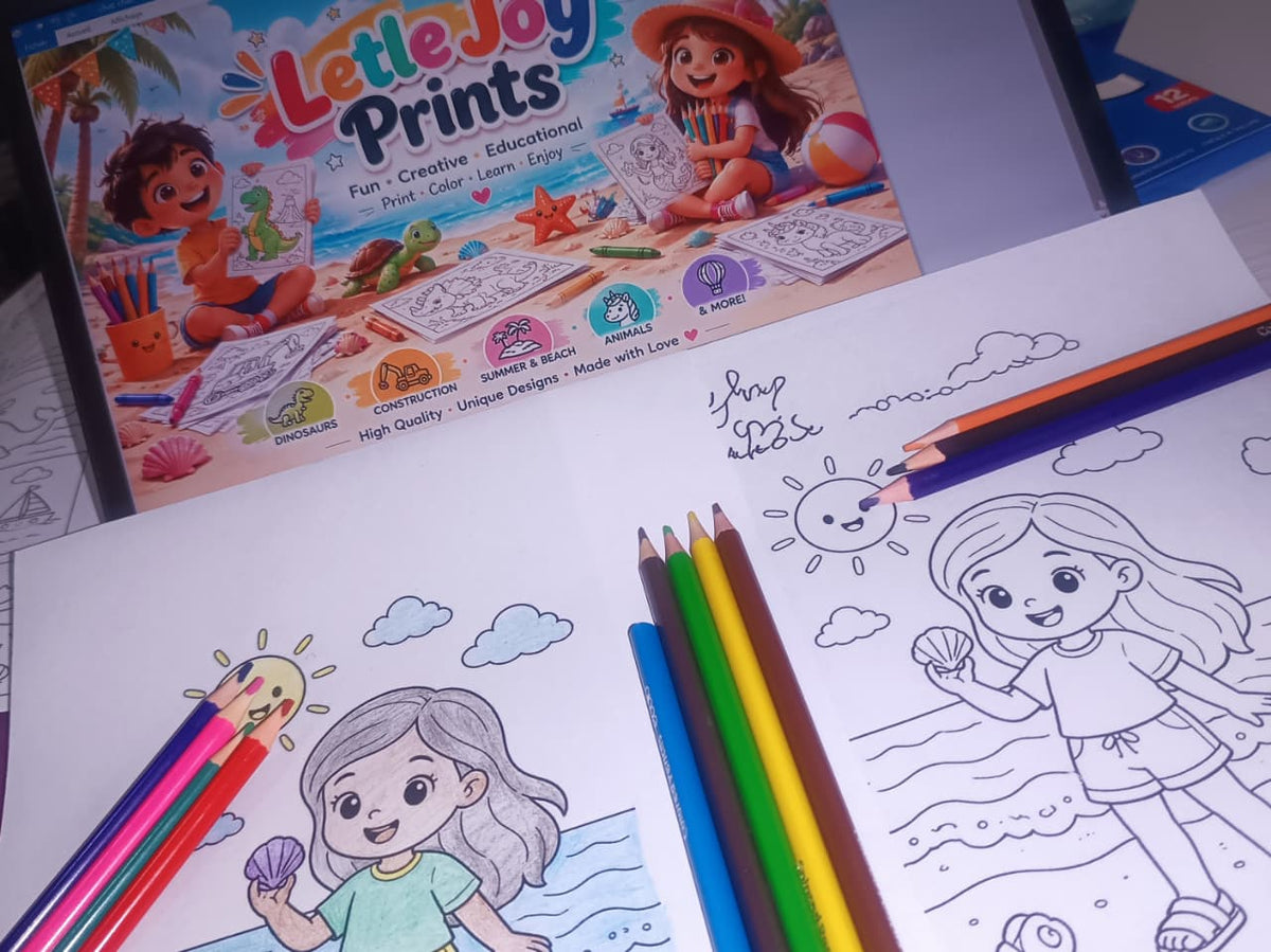 Summer Beach Coloring Pages - Yassinvo Prints