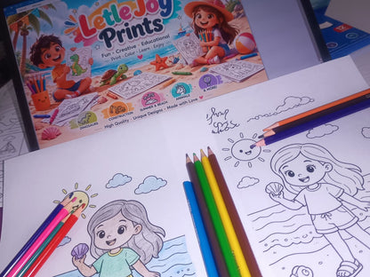 Summer Beach Coloring Pages - Yassinvo Prints