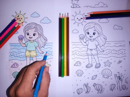 Summer Beach Coloring Pages - Yassinvo Prints