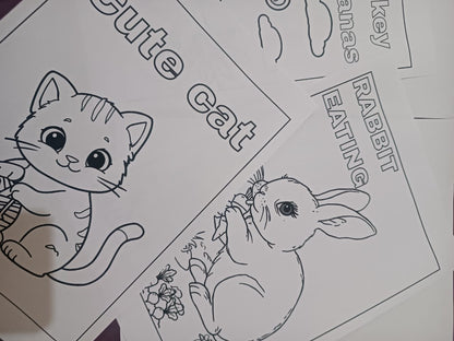 Animals Coloring Pages for kids - Yassinvo Prints