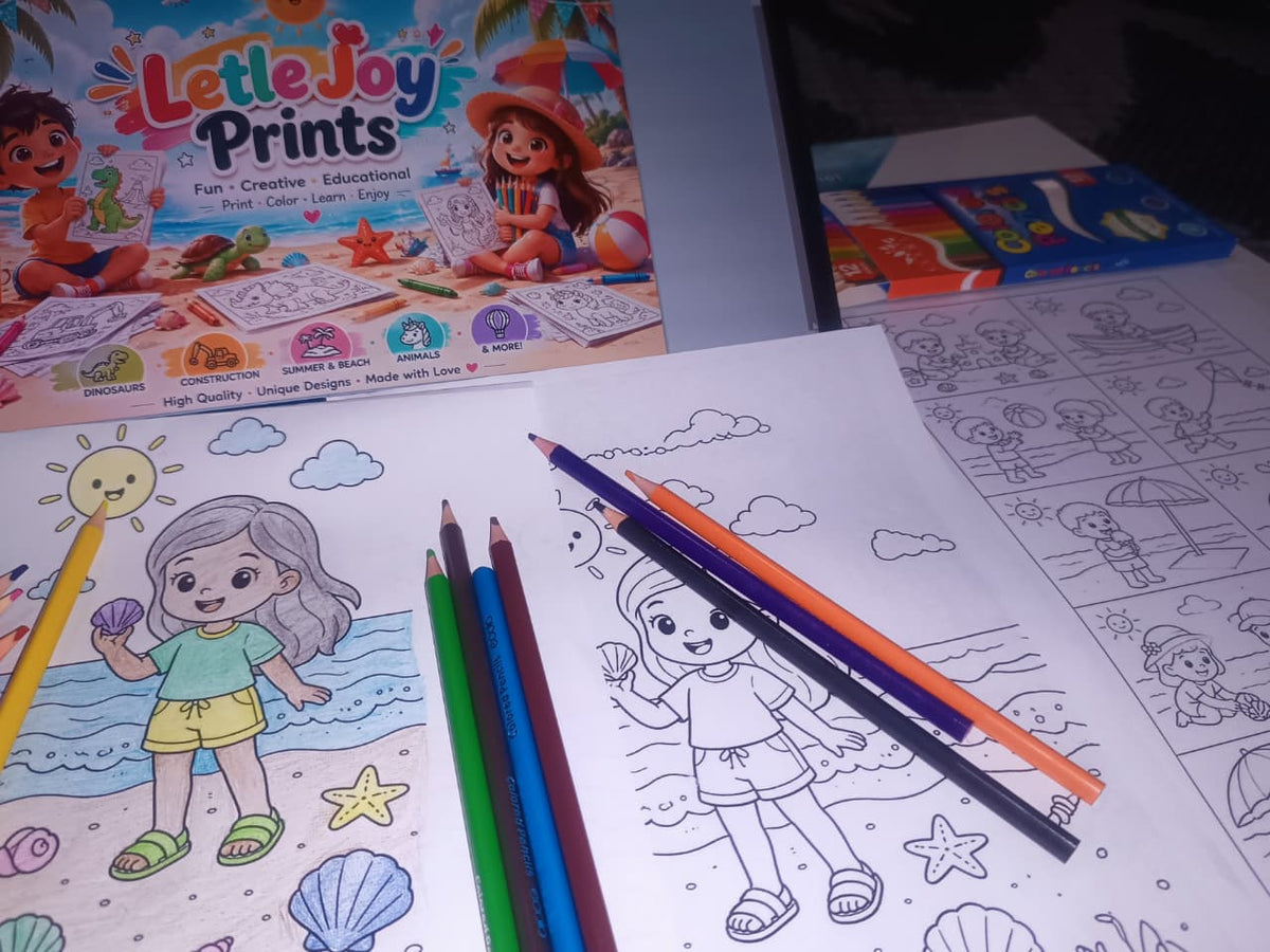 Summer Beach Coloring Pages - Yassinvo Prints