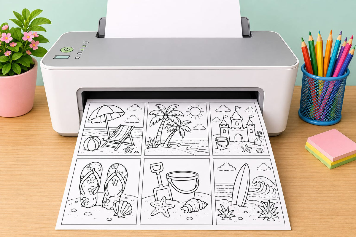 Summer Beach Coloring Pages - Yassinvo Prints