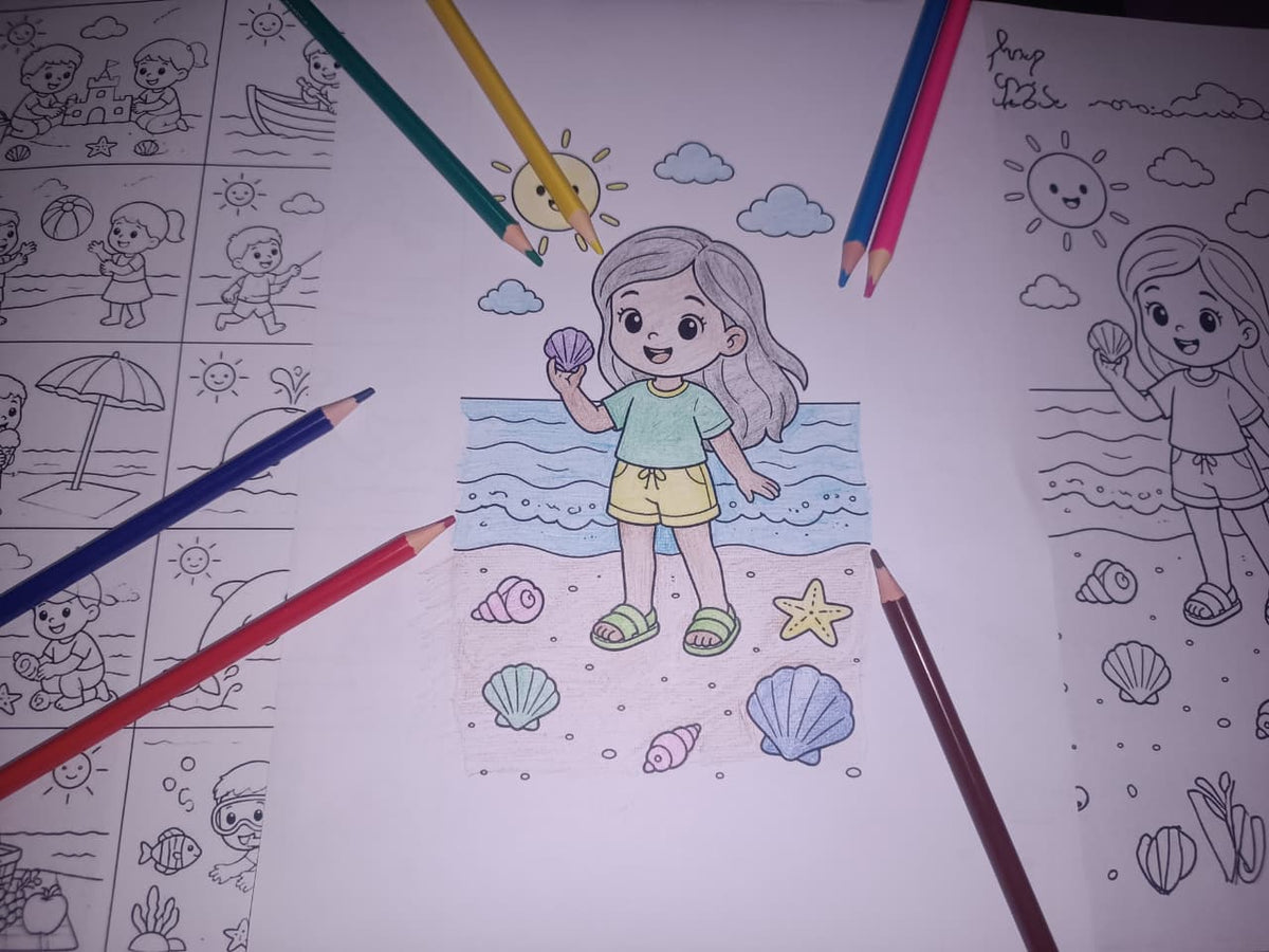 Summer Beach Coloring Pages - Yassinvo Prints