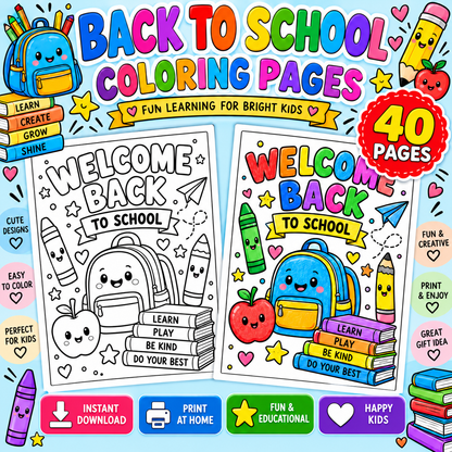 Back To School Coloring Pages - Yassinvo Prints