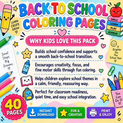 Back To School Coloring Pages - Yassinvo Prints