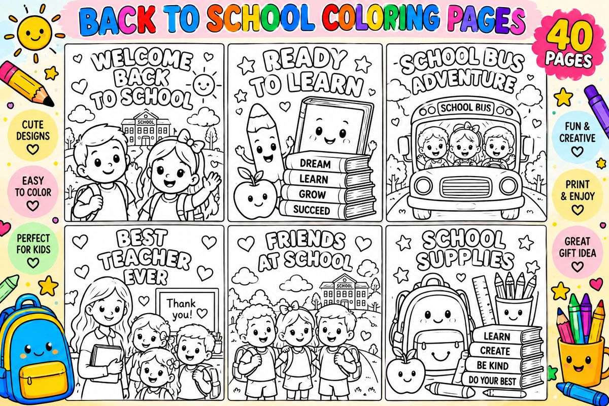 Back To School Coloring Pages - Yassinvo Prints