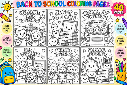Back To School Coloring Pages - Yassinvo Prints